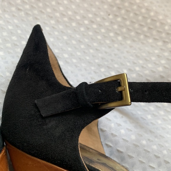 Sam Edelman Leather and Suede high Wedges 8.5 black - Picture 8 of 11